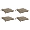 Coussins de chaise lot de 4 taupe 40x40x7 cm tissu oxford 