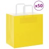 Sacs en papier 50 pcs avec poignées jaune 26x17x25 cm 