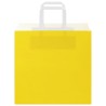 Sacs en papier 50 pcs avec poignées jaune 26x17x25 cm 