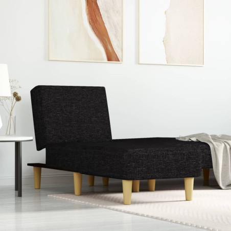 Chaise longue noir tissu 