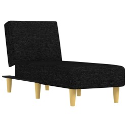 Chaise longue noir tissu 