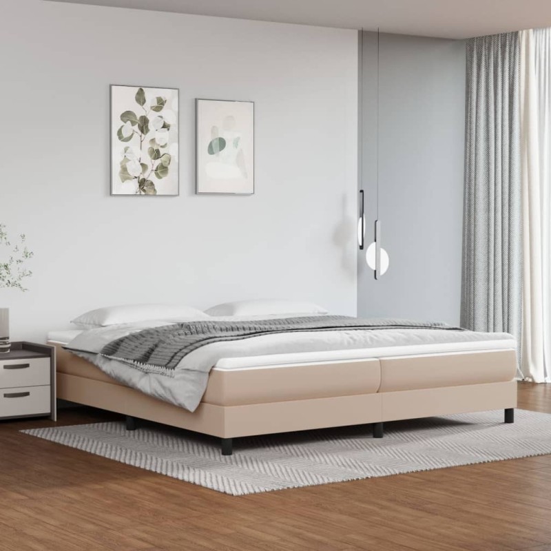 Cadre de lit sans matelas cappuccino 200x200 cm similicuir 