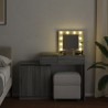 Coiffeuse avec LED sonoma gris 115x37x110,5 cm 