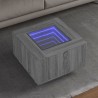 Table basse avec LED sonoma gris 60x60x40 cm bois d'ingénierie 