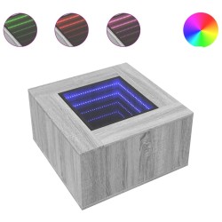 Table basse avec LED sonoma gris 60x60x40 cm bois d'ingénierie 