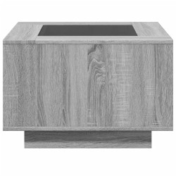 Table basse avec LED sonoma gris 60x60x40 cm bois d'ingénierie 