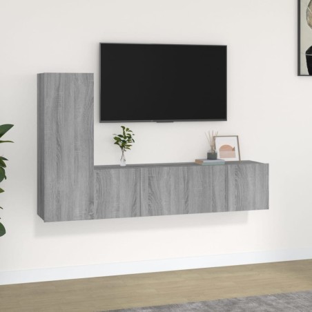 Ensemble de meubles TV 3 pcs Sonoma gris Bois d'ingénierie 