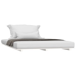 Cadre de lit sans matelas blanc 135x190 cm bois de pin massif 