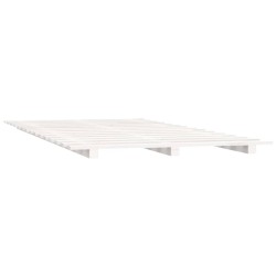 Cadre de lit sans matelas blanc 135x190 cm bois de pin massif 