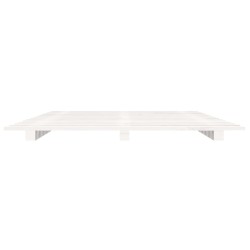 Cadre de lit sans matelas blanc 135x190 cm bois de pin massif 