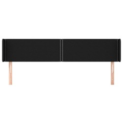 Tête de lit avec oreilles Noir 183x16x78/88 cm Tissu 