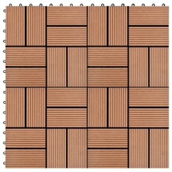 Carreaux de terrasse 22 pcs 30 x 30 cm 2 m² WPC Marron 