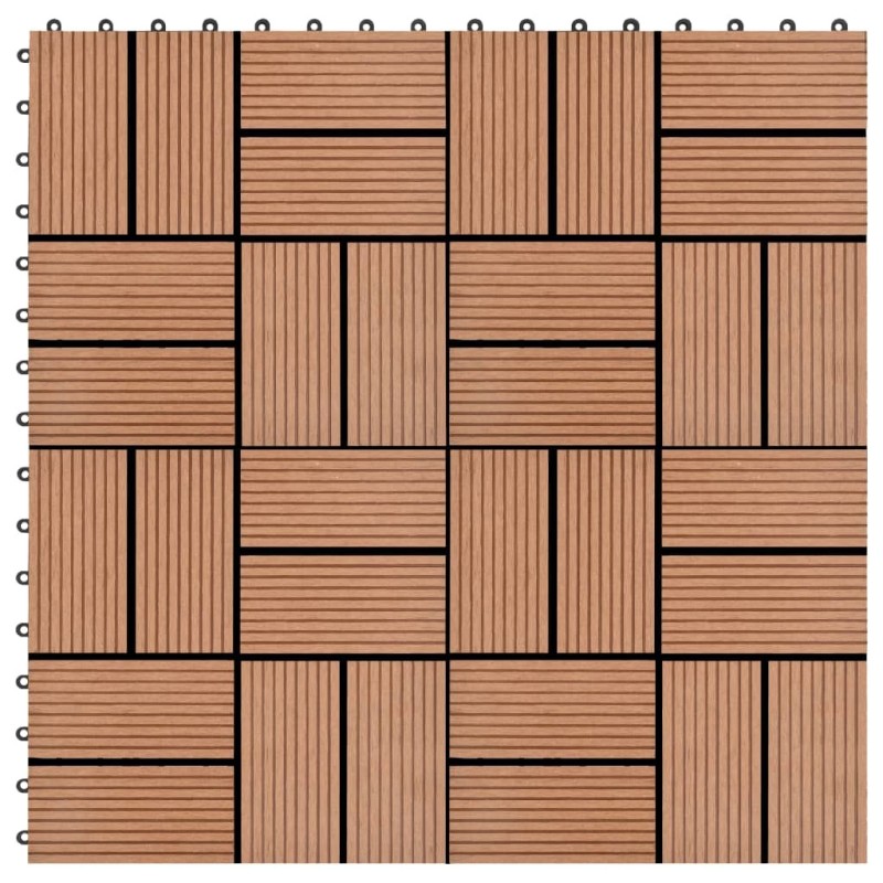 Carreaux de terrasse 22 pcs 30 x 30 cm 2 m² WPC Marron Carreaux de terrasse 22 pcs 30 x 30 cm 2 m² WPC Marron