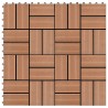 Carreaux de terrasse 22 pcs 30 x 30 cm 2 m² WPC Marron 
