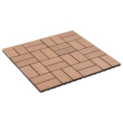 Carreaux de terrasse 22 pcs 30 x 30 cm 2 m² WPC Marron 