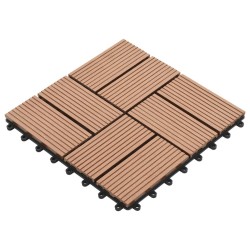 Carreaux de terrasse 22 pcs 30 x 30 cm 2 m² WPC Marron 