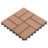 Carreaux de terrasse 22 pcs 30 x 30 cm 2 m² WPC Marron 