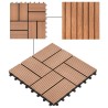 Carreaux de terrasse 22 pcs 30 x 30 cm 2 m² WPC Marron 