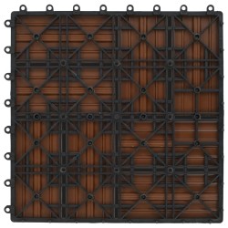 Carreaux de terrasse 22 pcs 30 x 30 cm 2 m² WPC Marron 