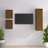 Meubles TV 3 pcs Marron miel Bois massif de pin 