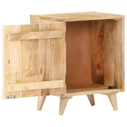 Table de chevet sculptée 40x30x50 cm Bois de manguier massif 