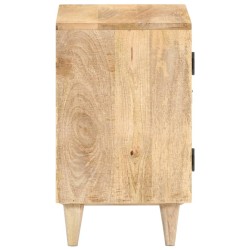 Table de chevet sculptée 40x30x50 cm Bois de manguier massif 