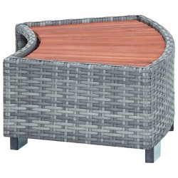 Marche de spa Gris Résine tressée 92 x 45 x 25 cm 