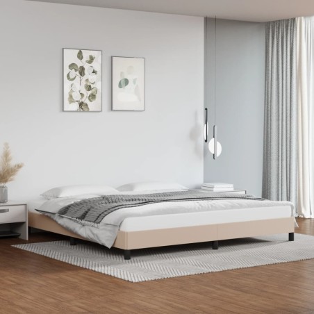 Cadre de lit sans matelas cappuccino 200x200 cm similicuir 