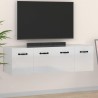 Armoires murales 2 pcs Blanc brillant 80x36,5x35 cm 