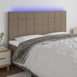 Tête de lit à LED Taupe 160x5x118/128 cm Tissu 