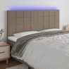 Tête de lit à LED Taupe 160x5x118/128 cm Tissu 