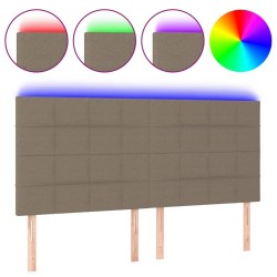 Tête de lit à LED Taupe 160x5x118/128 cm Tissu 