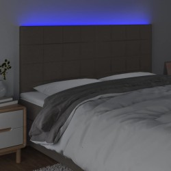 Tête de lit à LED Taupe 160x5x118/128 cm Tissu 