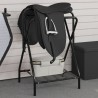 Porte-selle pliable autoportant noir fer 