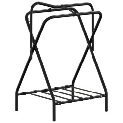 Porte-selle pliable autoportant noir fer 