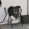 Porte-selle pliable autoportant noir fer 