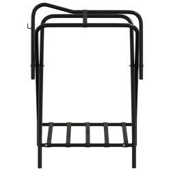 Porte-selle pliable autoportant noir fer 