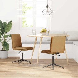Chaises à manger lot de 2 Marron Velours 