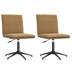 Chaises à manger lot de 2 Marron Velours 