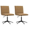 Chaises à manger lot de 2 Marron Velours 