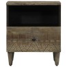 Tables chevet 2 pcs gris clair 40x33x46 cm bois manguier solide 