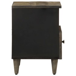 Tables chevet 2 pcs gris clair 40x33x46 cm bois manguier solide 