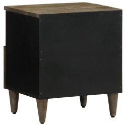 Tables chevet 2 pcs gris clair 40x33x46 cm bois manguier solide 