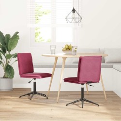 Chaises à manger lot de 2 Rouge bordeaux Velours 