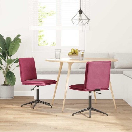 Chaises à manger lot de 2 Rouge bordeaux Velours 