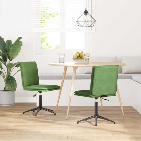 Chaises à manger lot de 2 Vert clair Velours 