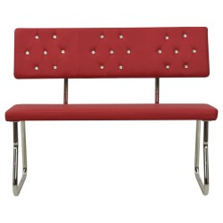 Banc 110 cm Rouge bordeaux Similicuir 
