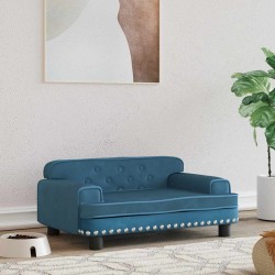 Lit pour chien bleu 70x45x30 cm velours 