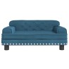 Lit pour chien bleu 70x45x30 cm velours 