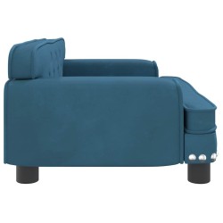 Lit pour chien bleu 70x45x30 cm velours 